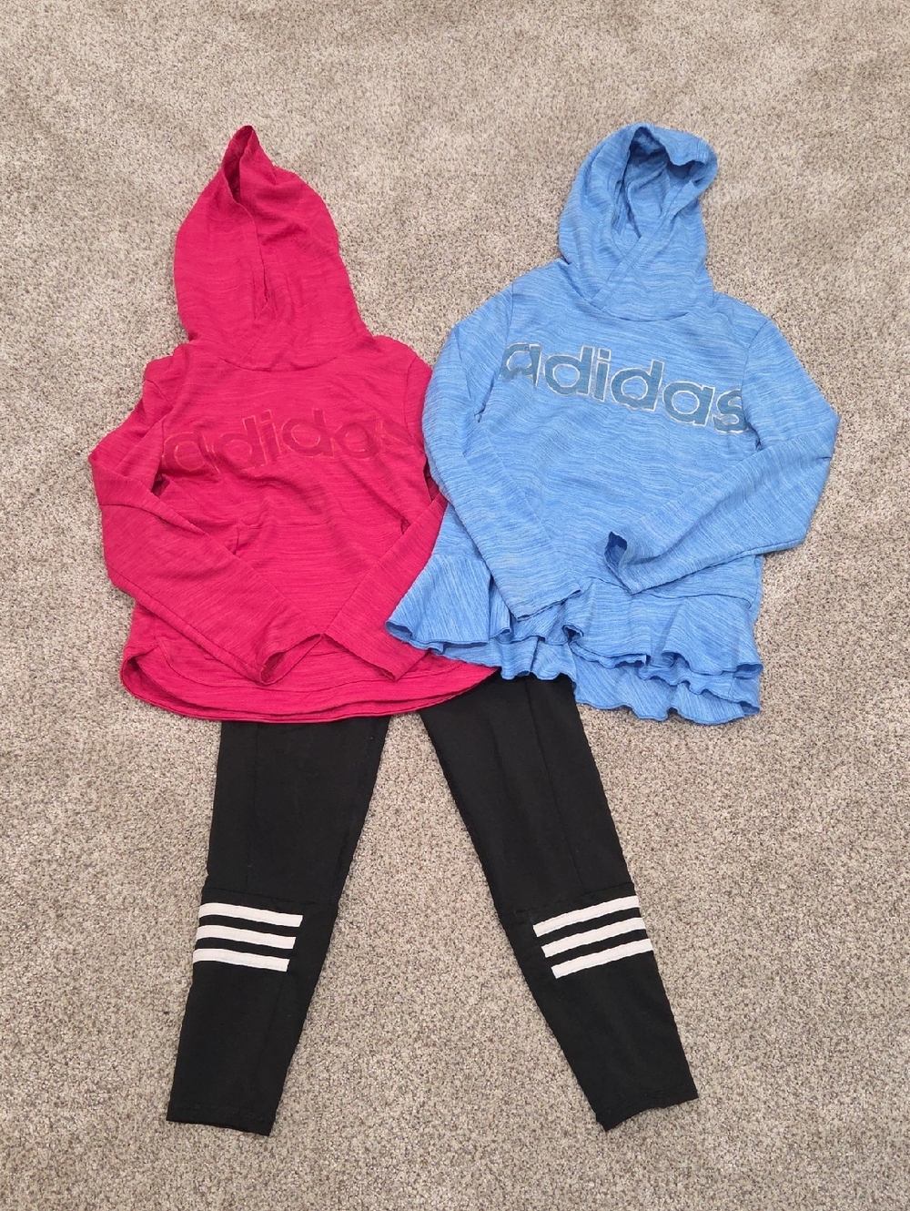 adidas Girls' Hooded Sweatshirts in Pink and Light Blue